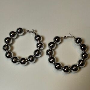 Chrome Maximalist Silver Hoop Earrings
